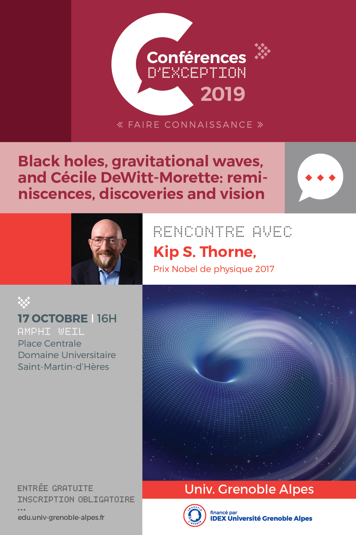 Conférence d'exception : Rencontre avec Kip Thorne, Prix Nobel de physique 2017 