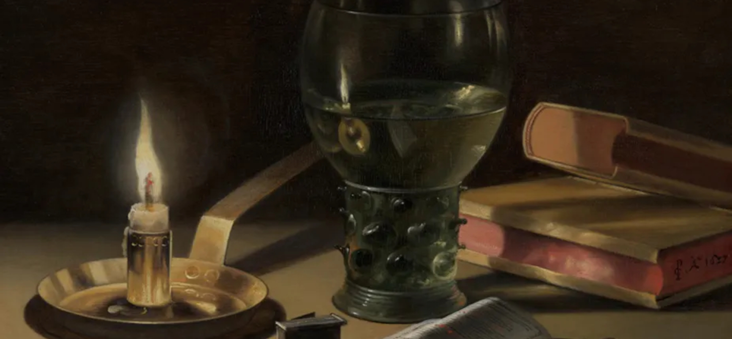 Nature morte à la bougie, Peter Claesz, 1627. Site du Mauritshuis.