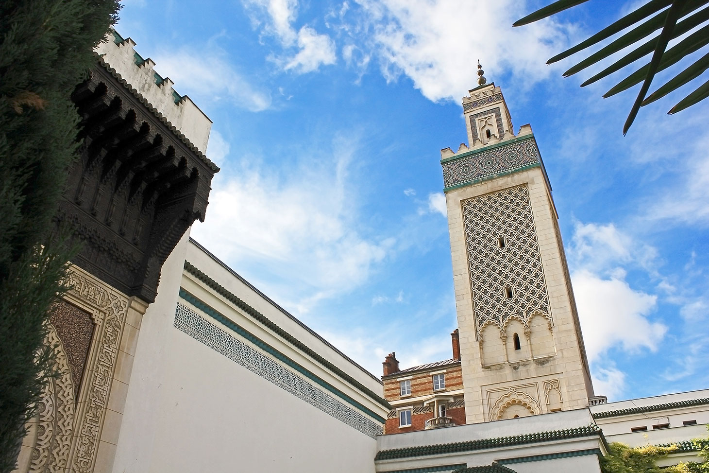  Vue depuis la cour intérieure de la Grande mosquée de Paris. youssef errami/Flickr, CC BY-NC 